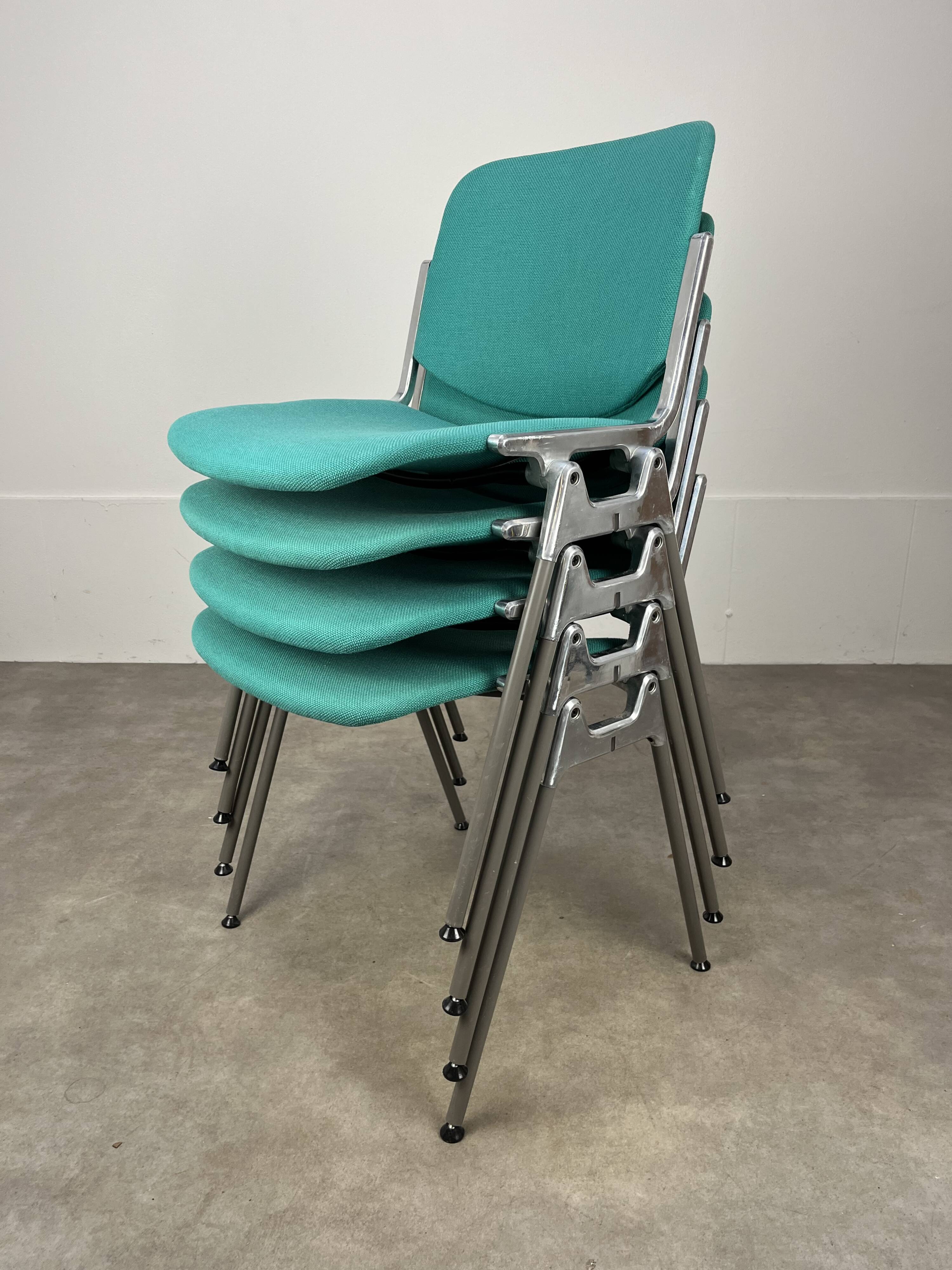 4 chaises DSC 106 vertes par Giancarlo Piretti pour Castelli 1970