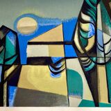 Lithograph signed "Albert Ferenz" Design 1950.