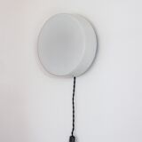 Wall or ceiling light in matt white opaline, 60s/70s