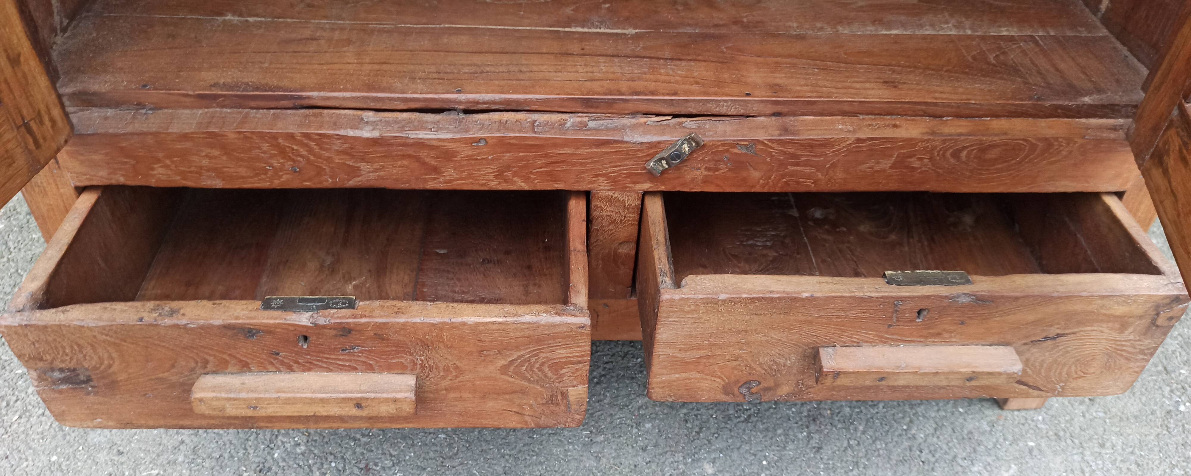 Old glazed teak cabinet