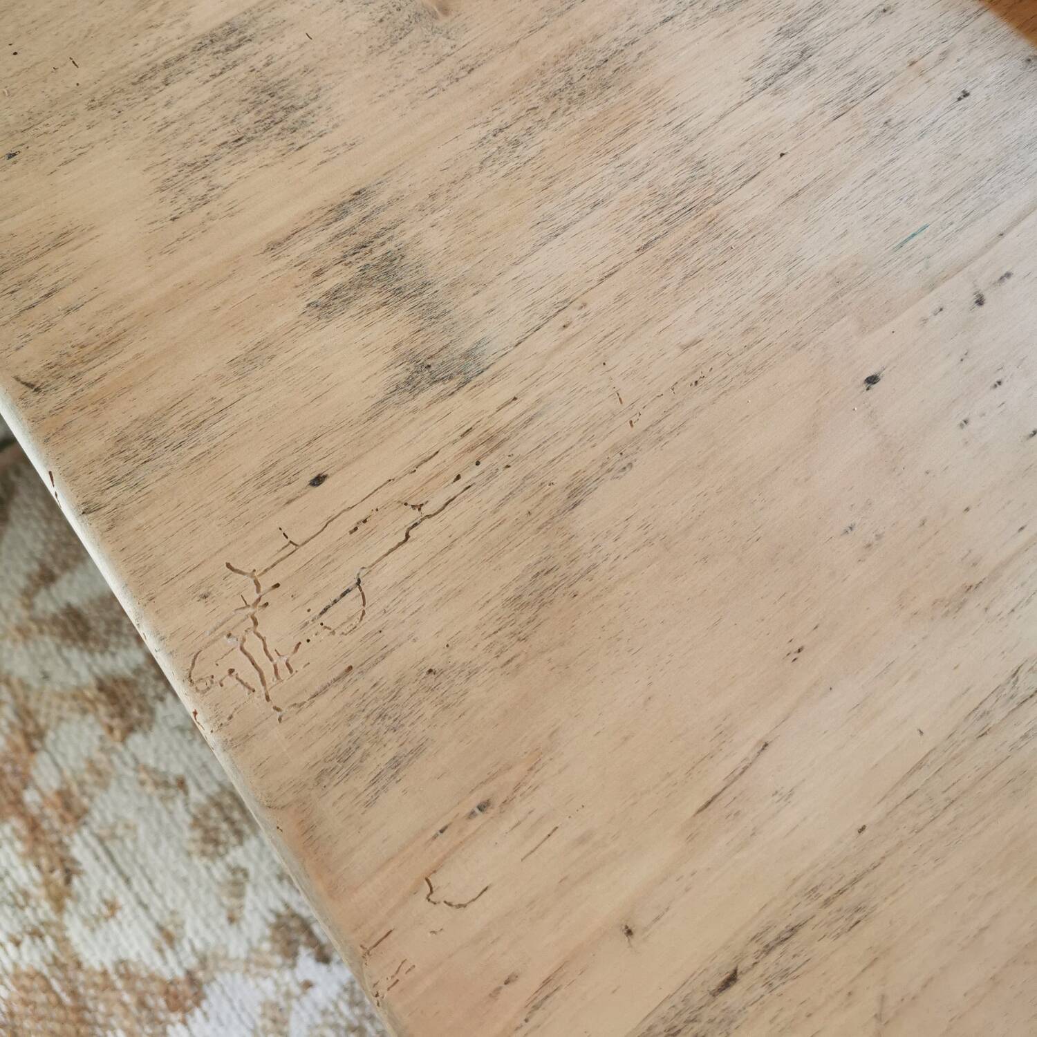 Blue patinated desk and chair