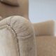 1960s, Danish armchair in green/brown furniture velour, original condition.