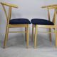 Vega chair by Reydeberg blue alcantara top light oak frame 1990 Denmark