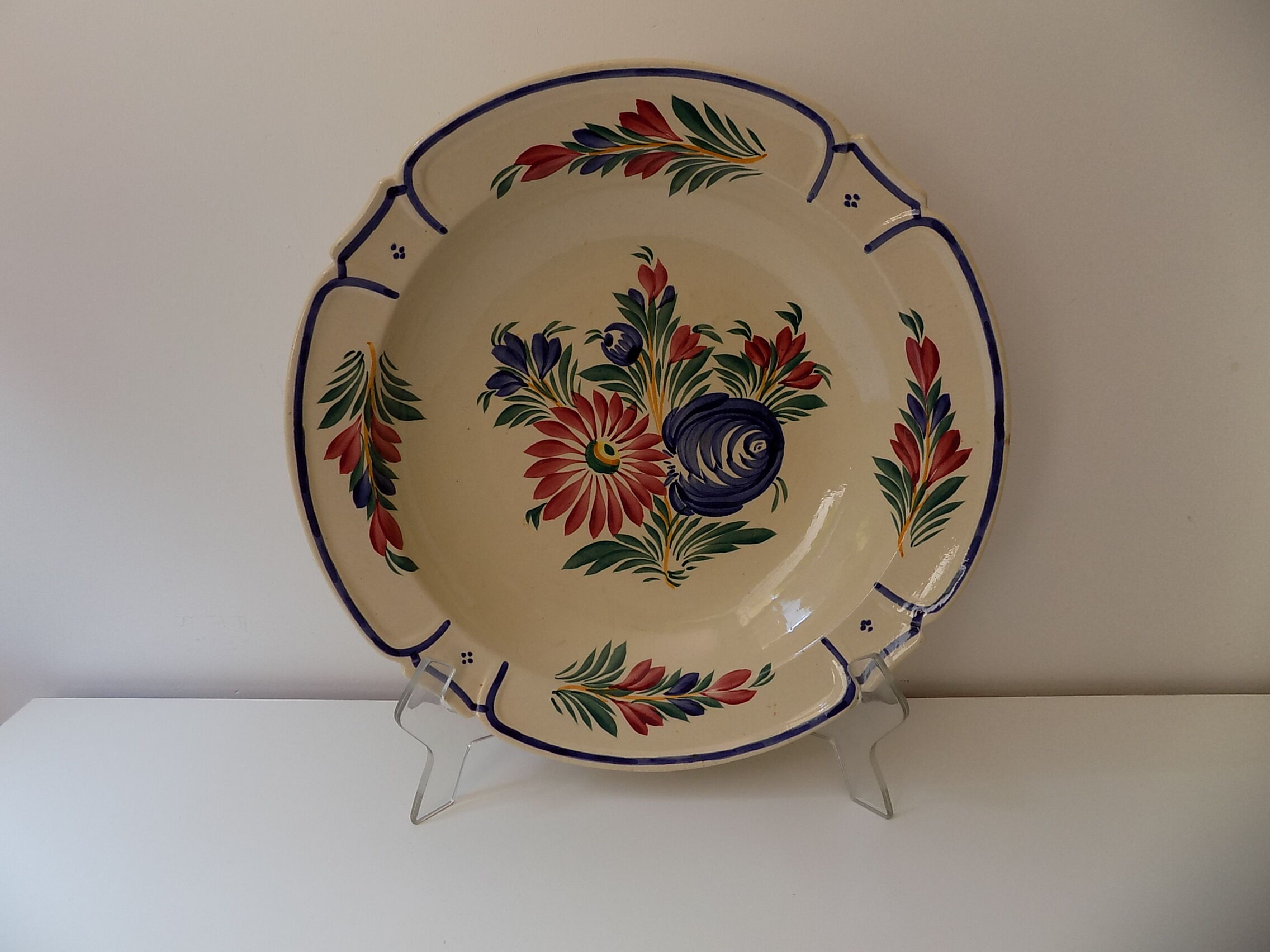 Numbered Henriot Quimper earthenware plate
