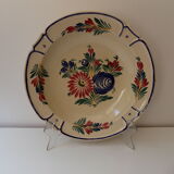 Numbered Henriot Quimper earthenware plate