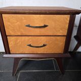 Pair of vintage teak bedside tables from the 60s