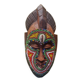 African mask with beads