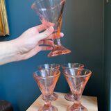 Pink glass ice cream cups