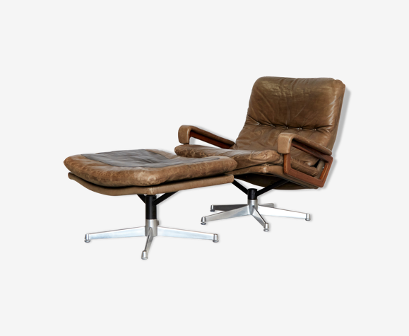 Fauteuil et pouf Andre Vandenbeuck pour Strässle