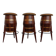 Mid-Century Teak & Copper Barstools, 1960s, Set of 3