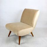 Vintage Loft armchair from the 70s beige champagne velvet