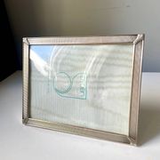 Art deco silver colored   frame 28.5 cm x 14.5 cm  convex glass