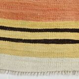 2x12 Warm Earth Tones Striped Lon Kilim Runner Rug, 65x366 Cm