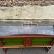 Art Deco sideboard in solid oak and frosted green glass, 1940.