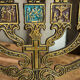 Seven-branched candelabrum, Judeo-Christian, brass and enamel