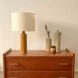 Stoneware and burlap lamp