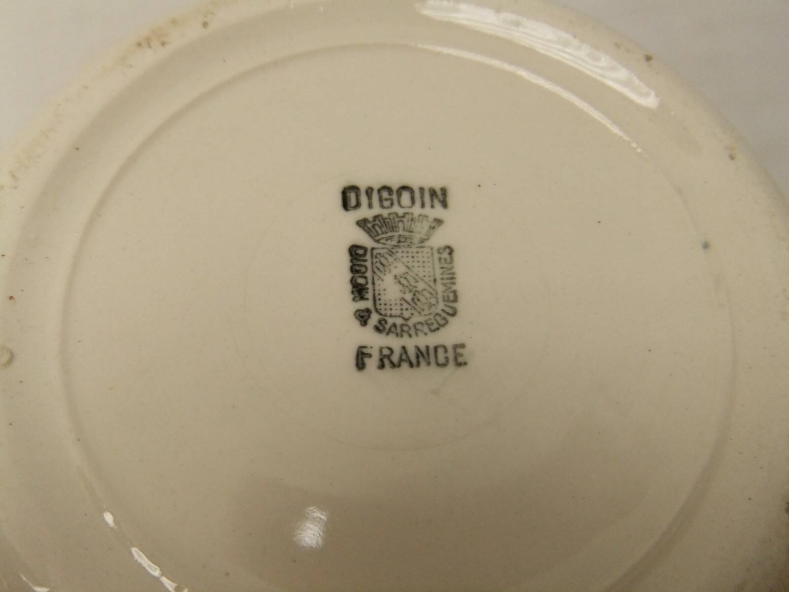 Digoin Sarreguemines almond green vintage Art Deco earthenware coffee set