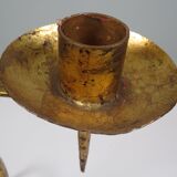 Grand vintage brutalist chandelier, Venetian style, sculptural metal.