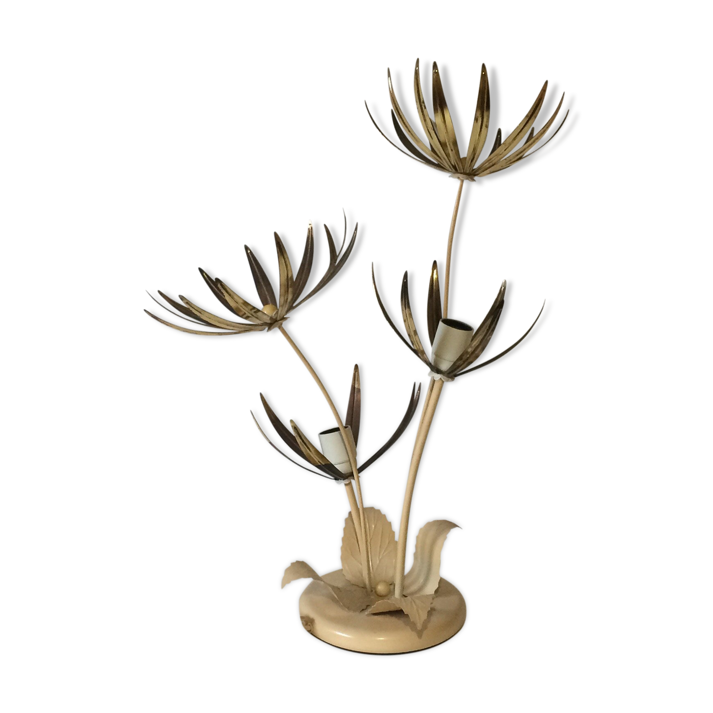 Vintage metal lamp shapes flowers