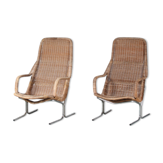1970s pair of lounge chairs by Dirk van Sliedregt for Rohé, Netherlands