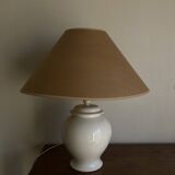 Neo-classical baluster lamp in cracked white earthenware from the 1970s.