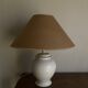 Neo-classical baluster lamp in cracked white earthenware from the 1970s.
