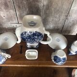 Old tea service the brook myott white ceramic blue decor england
