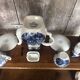 Old tea service the brook myott white ceramic blue decor england