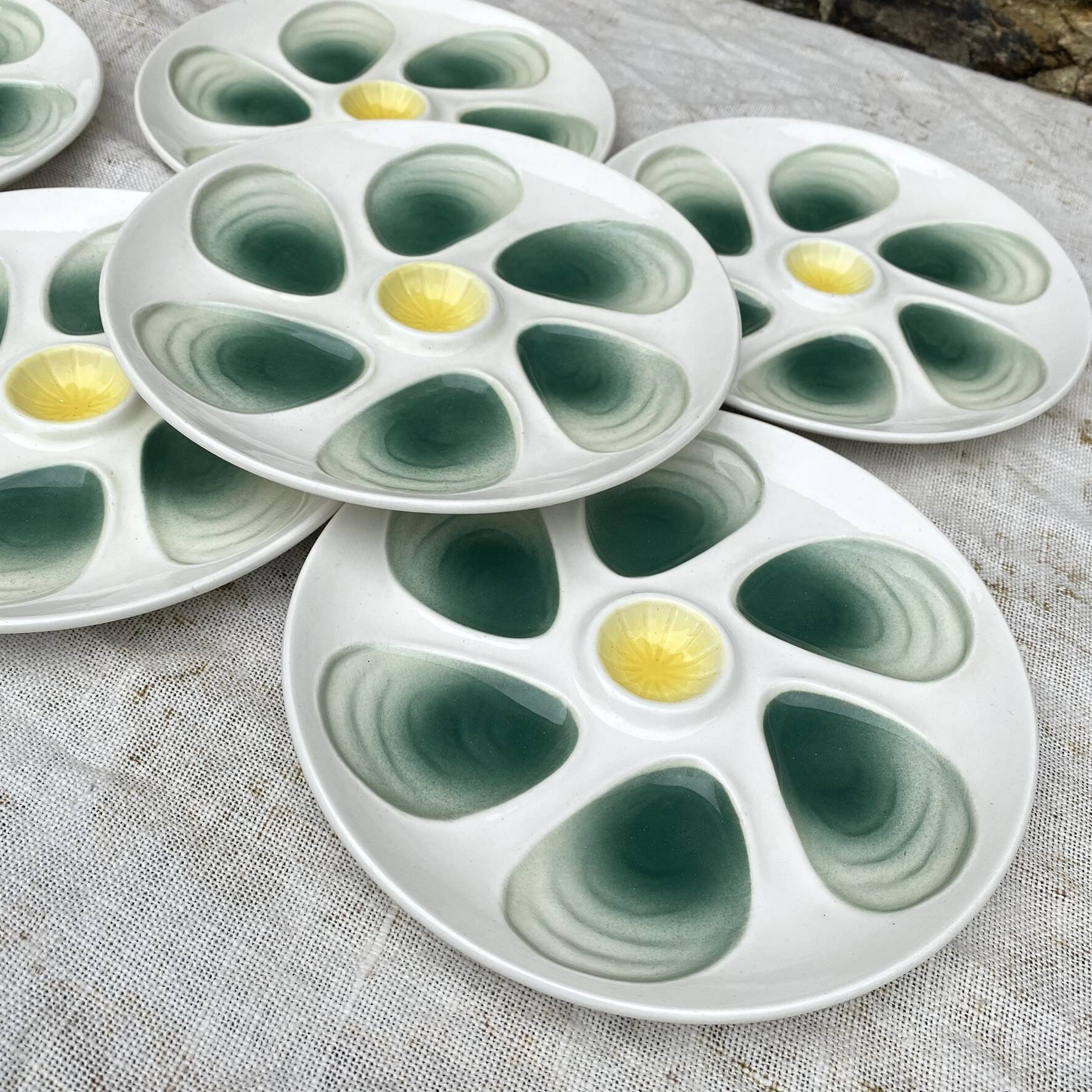 Assiettes à huitres salins France années 60