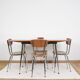 Formica extending table with 4 chairs, set, vintage from the 70s.