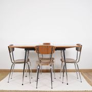 Formica extending table with 4 chairs, set, vintage from the 70s.