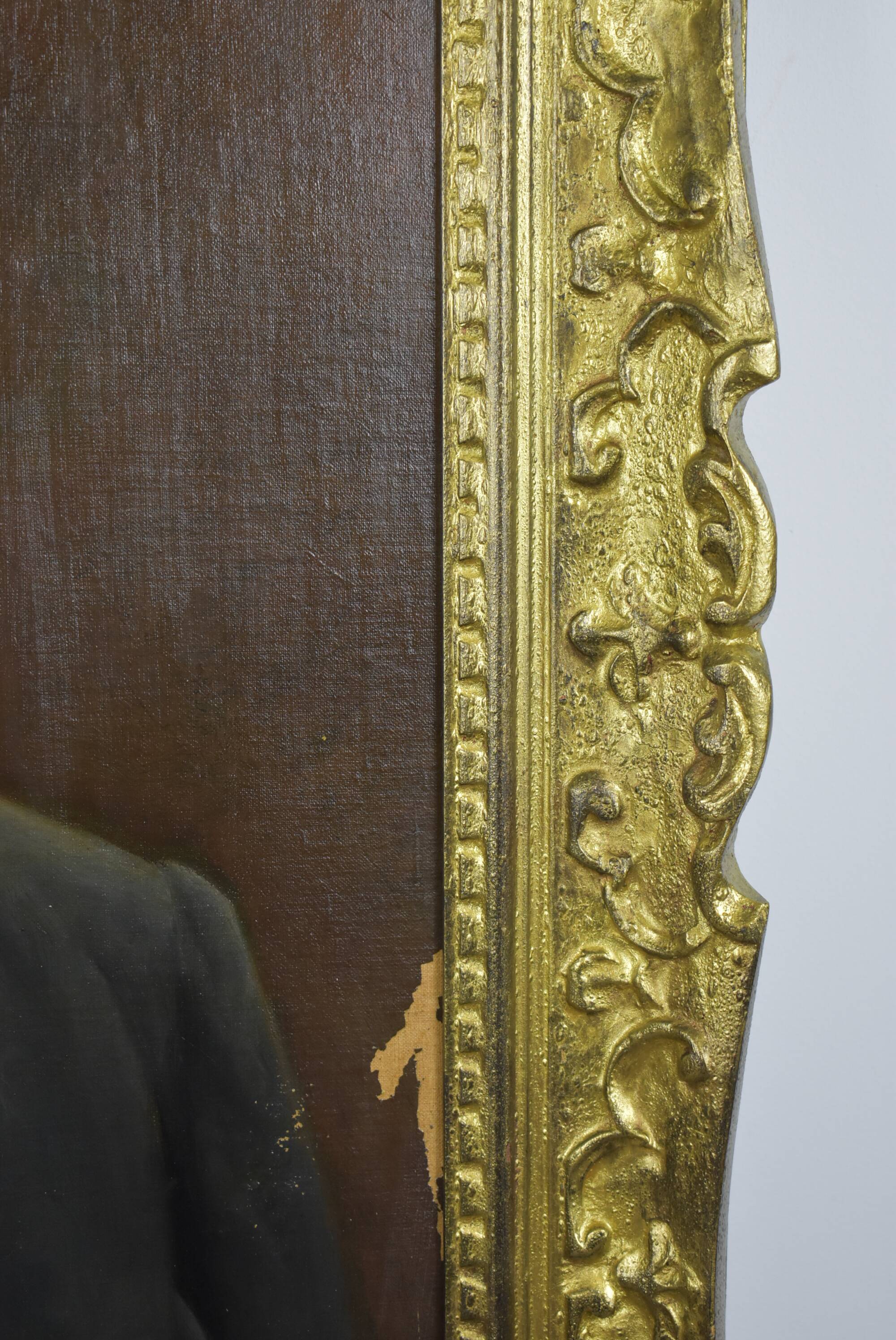 Tableau ancien vieil homme au chapeau