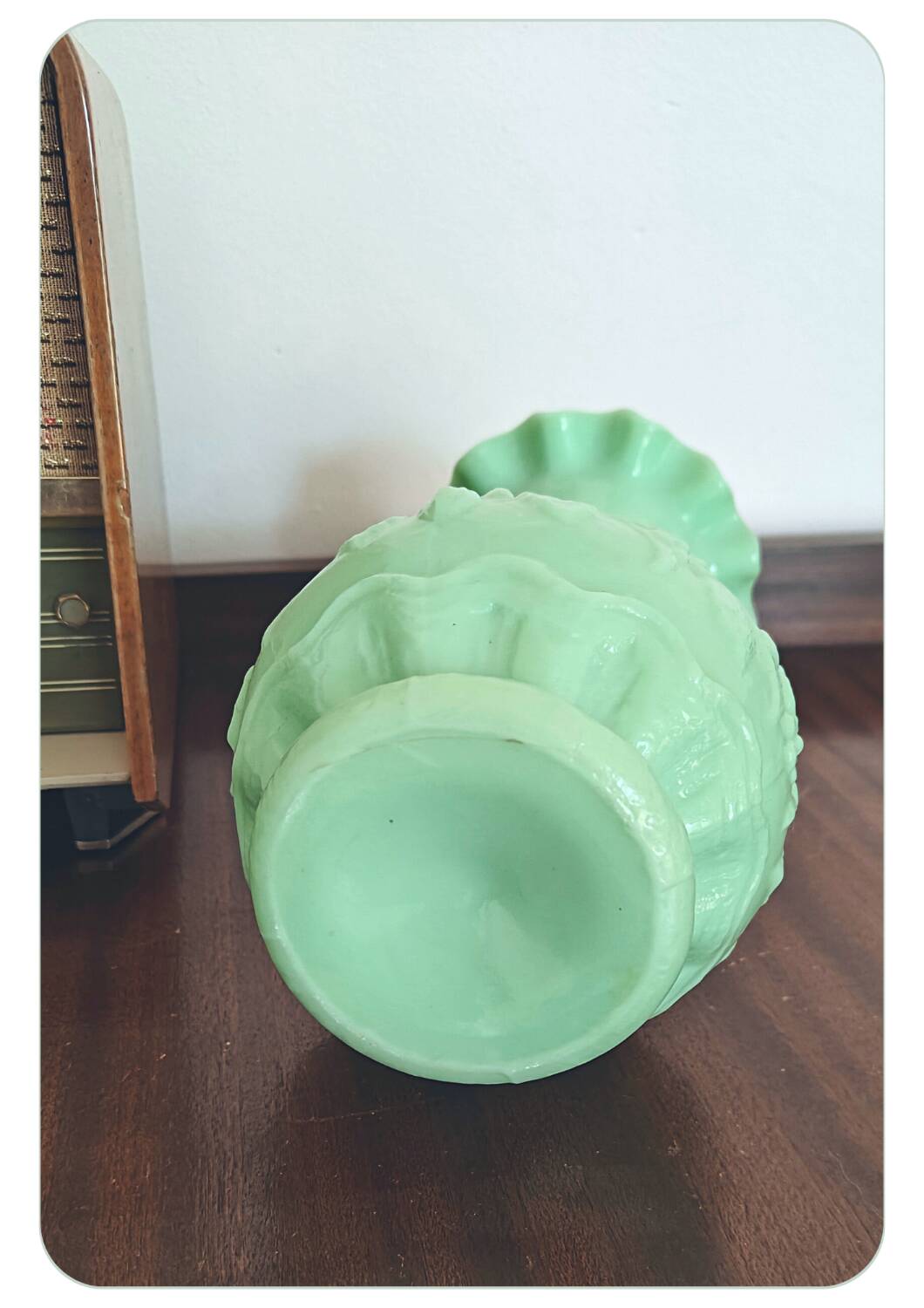 Vase en verre opalin Art Nouveau Portieux Vallerysthal