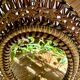 Sculptural mirror in rattan and natural wicker, 1970