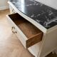 Commode vintage courbée avec plateau en marbre - Rénovée