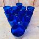 Lot de 11 verres vintage bleus