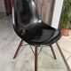 DSW chair, black fiber, black dowel, walnut, Eames, Herman Miller, vintage 1950