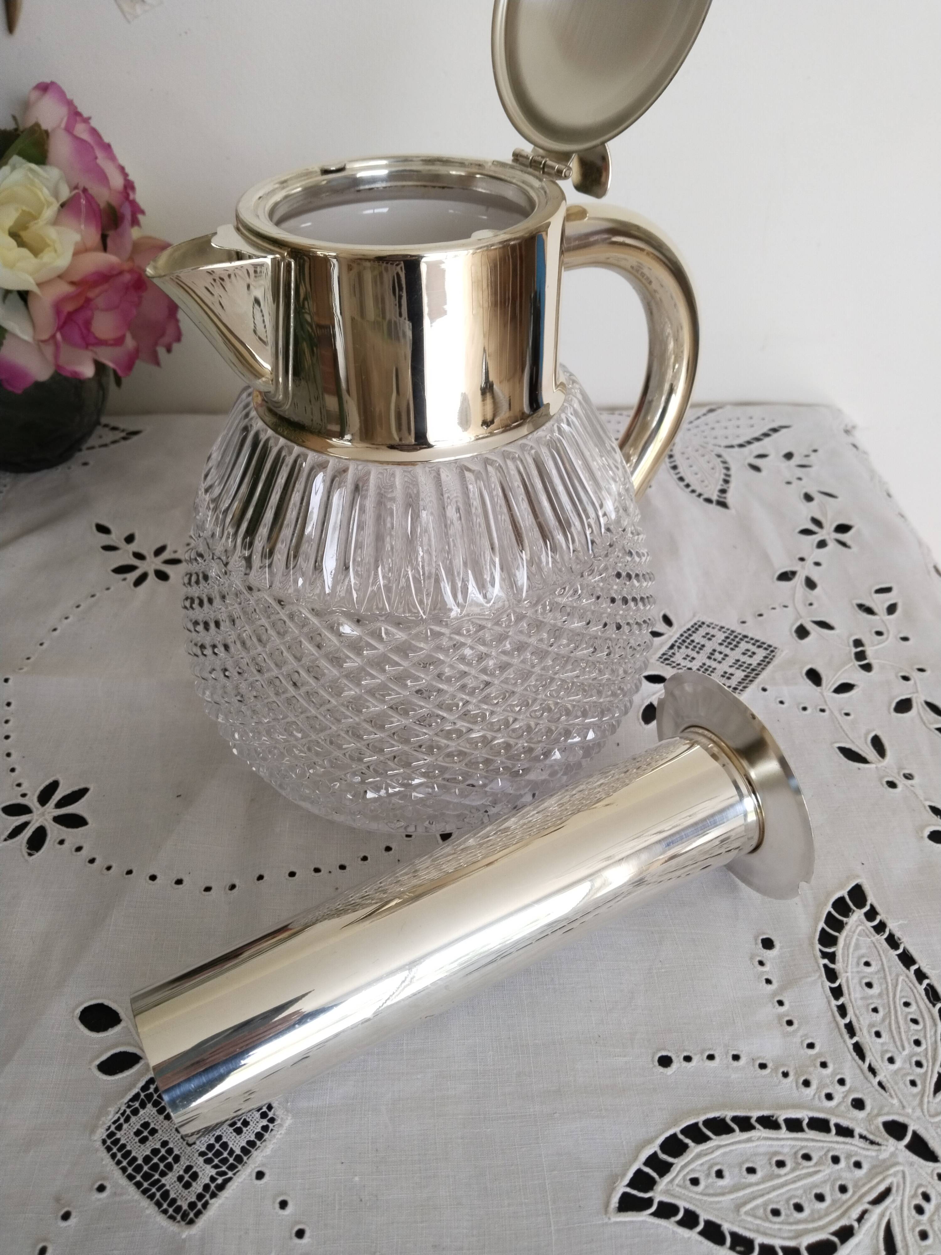 Water cooler, orangeade, crystal and silver