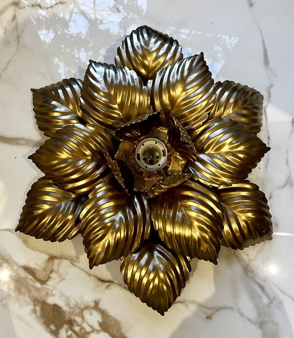 Applique fleur dorée