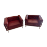 Pair of LC3 armchairs by Le Corbusier Cassina edition