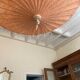 Powder pink paper umbrella and wooden handle