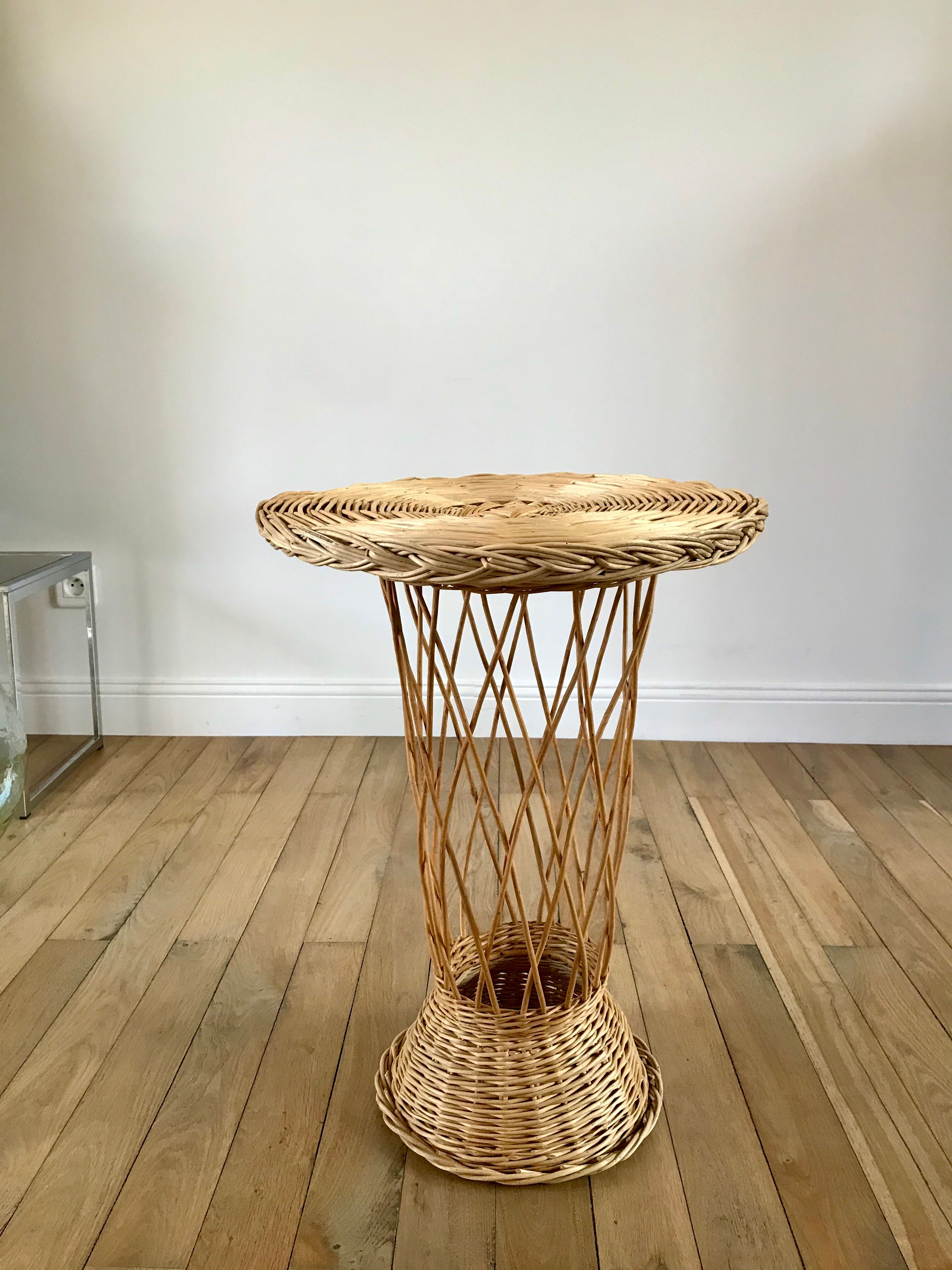 Rattan / bamboo side table 1960s-1970s