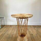 Table d'appoint en rotin / bambou années 1960-1970
