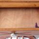 Art Deco pedestal table wood and copper