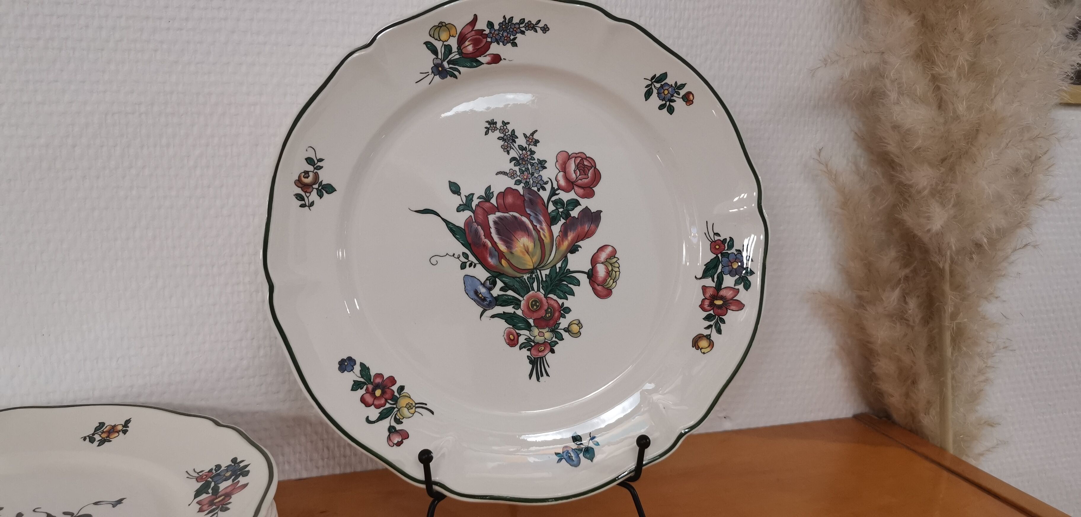 Set of 6 old flat ceramic plates VILLEROY and BOCH "Alt Strassburg"