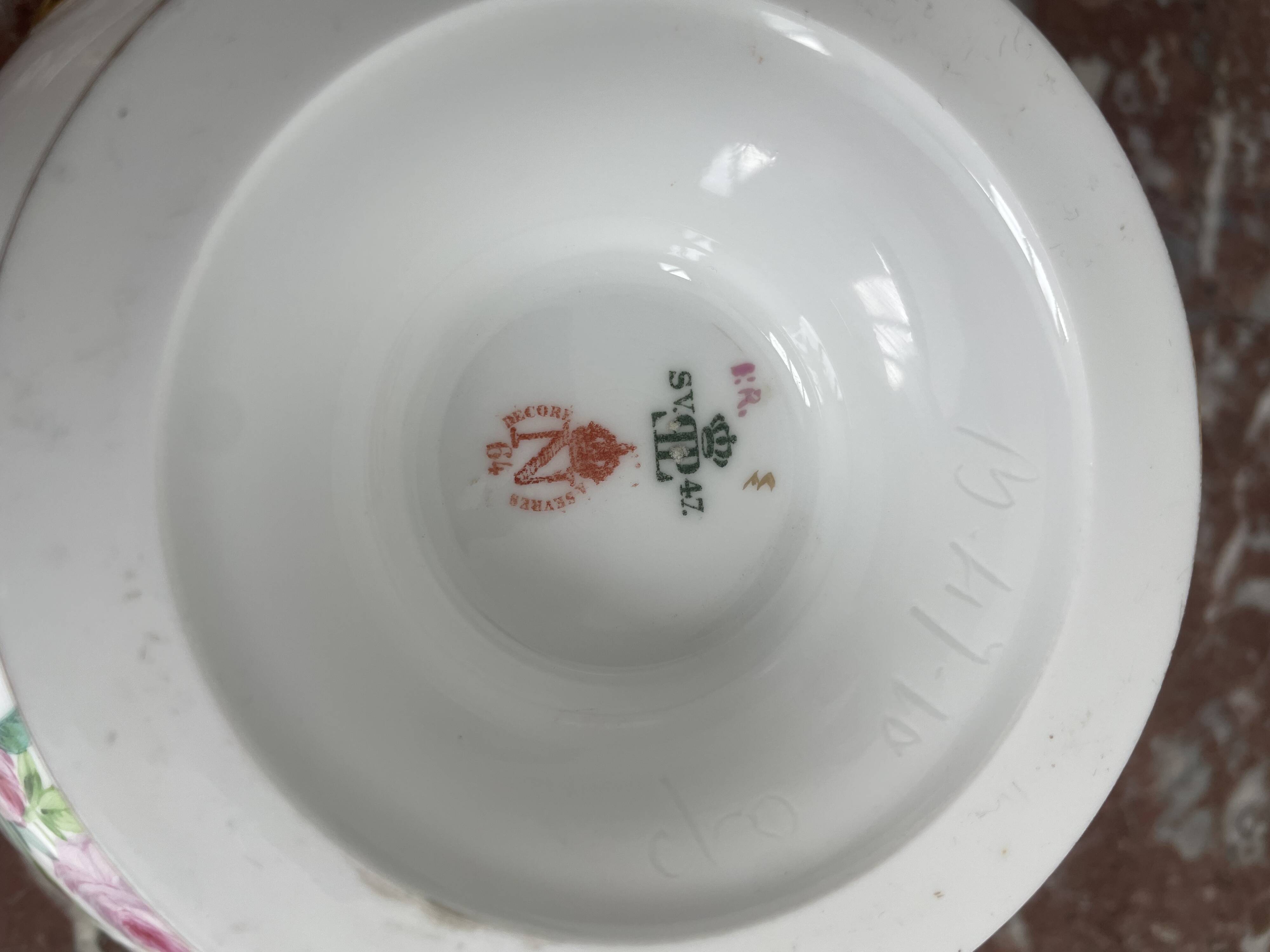 Antique, bezel, Sèvres porcelain, Royal Manufacture, 19th century, Louis-Philippe period