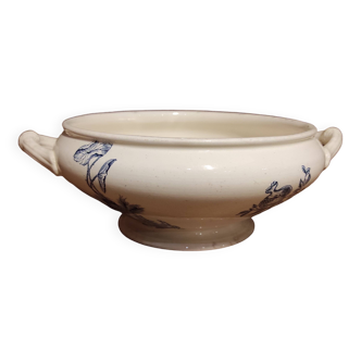 French vintage soup tureen, R. Lafitte, Terre de Fer, Salins