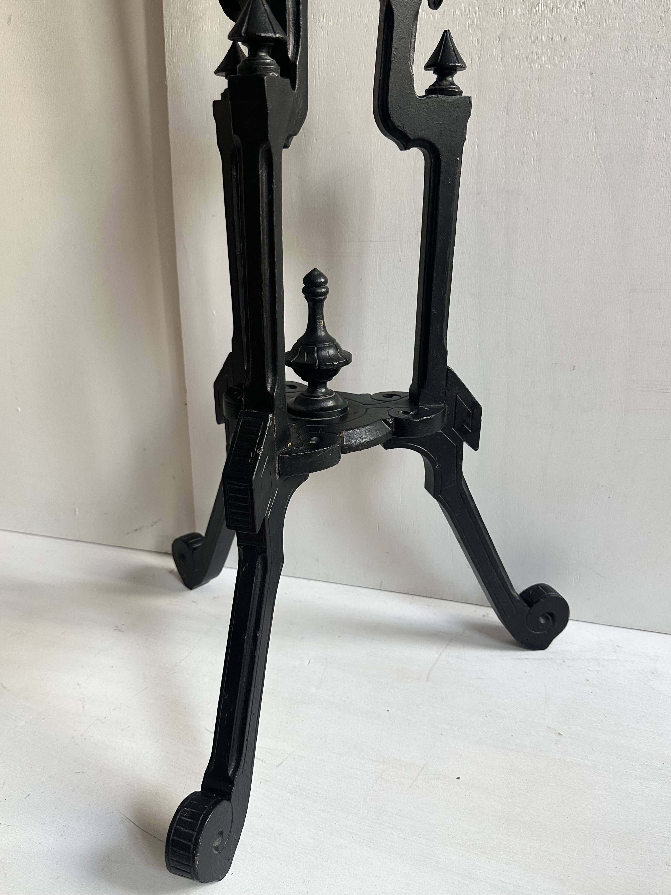 Napoleon III stool in blackened carved wood, 19th century