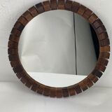 Teak rosewood Danish midcentury cube mirror, 1960s, 33 cm