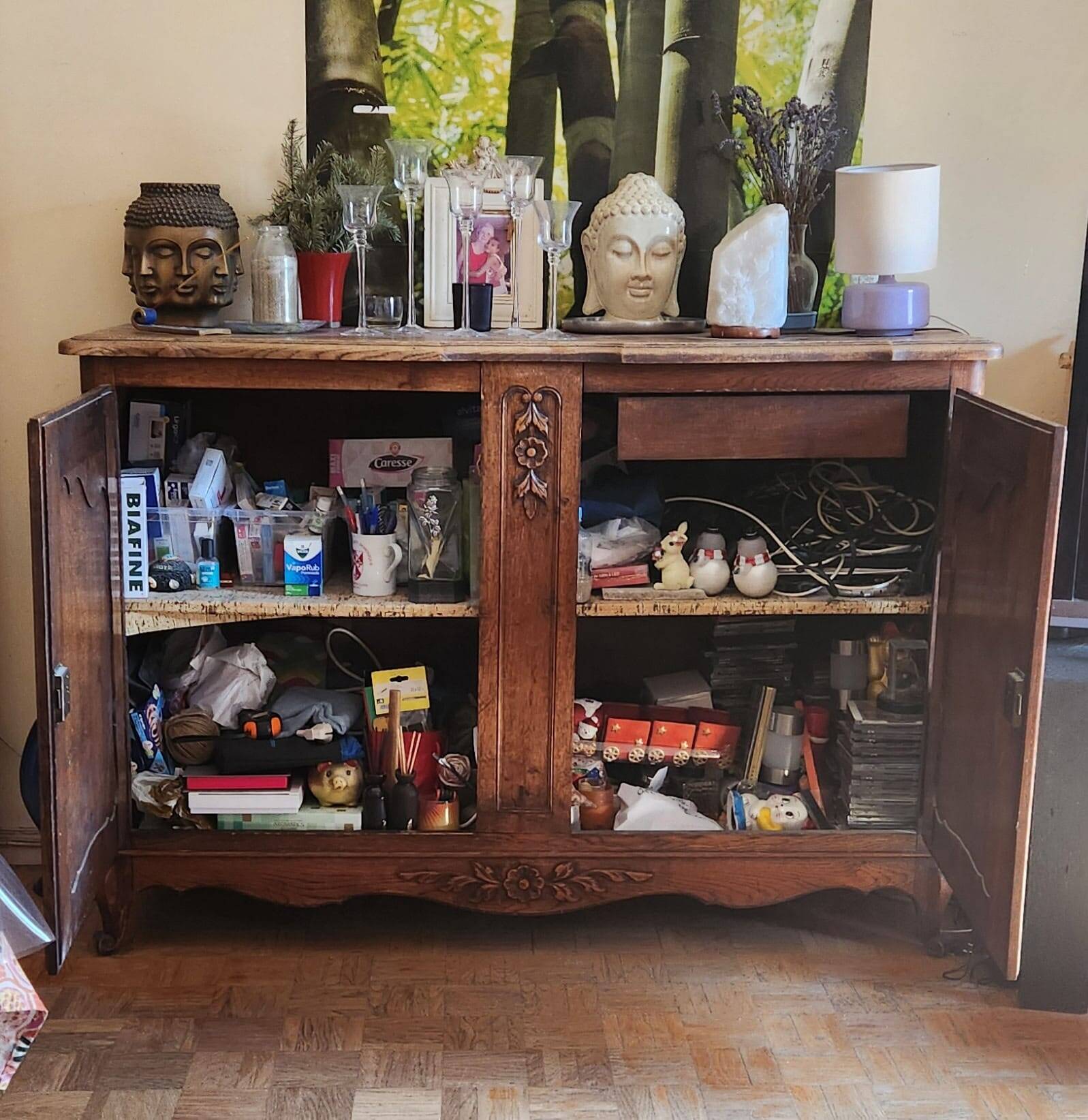 Buffet en bois style louis XV